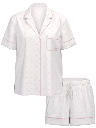 Піжама сатинова Glazed Satin Short Pajama Set Print