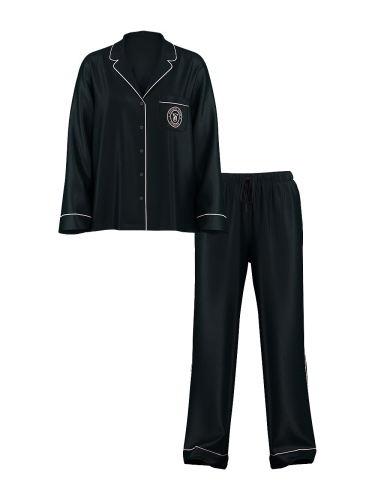 Піжама сатинова Satin Long Pajama Set Black N VS