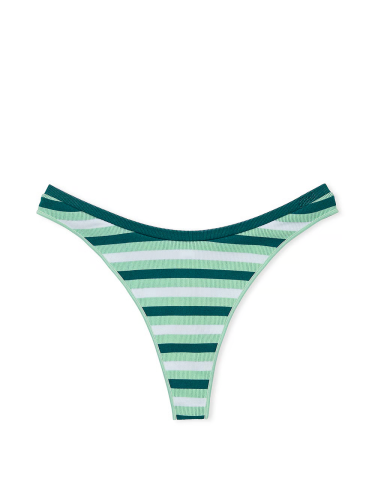 Трусики Seamless High-Leg Thong Panty PINK Mint Stripe