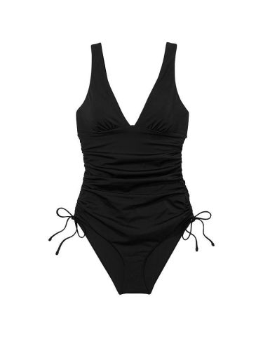 Суцільний купальник Victoria's Secret Swim Ruched Plunge One-Piece Swimsuit Black