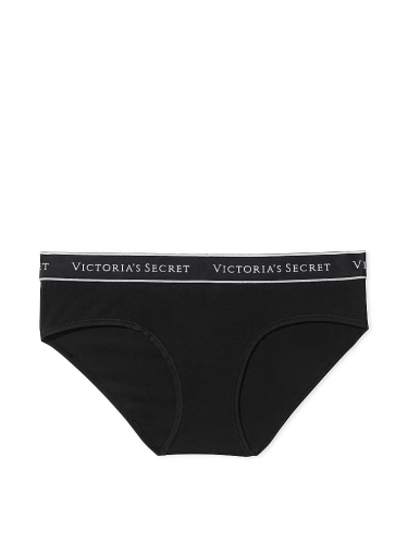 Трусики Victoria's Secret Logo Cotton Hiphugger Panty Black