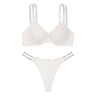 Комплект Very Sexy Double Shine Strap Push-Up Bra & Thong Panty Coconut White