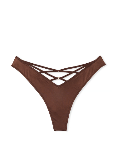 Трусики Strappy Back High-Leg Thong Panty Ganache