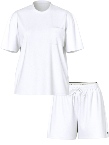 Піжама 100% Cotton Short Pajama Set White