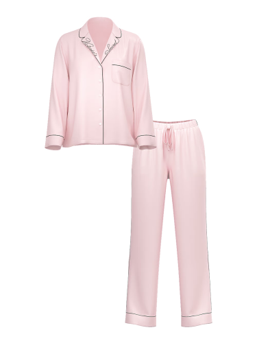 Піжама сатинова Glazed Satin Long Pajama Set Angel Pink W