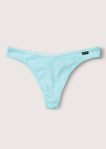 Трусики Cotton High-Leg Thong Panty Blue