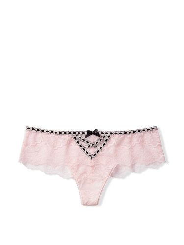 Трусики Heritage Ribbon Slot Hipster Thong Panty Angel Pink Victoria's Secret