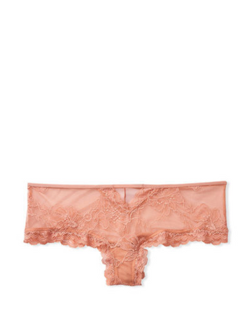Трусики Very Sexy Sheer Mesh & Lace Cutout Cheeky Panty Peach Victoria's Secret