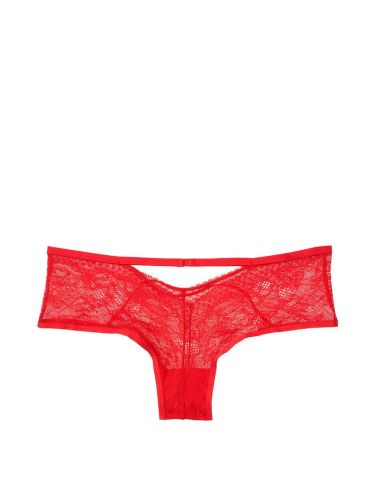 Трусики Very Sexy Sheer Mesh & Lace Cutout Cheeky Panty Red Victoria's Secret
