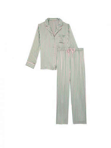 Піжама сатинова Satin Long Pajama Set Multicolored від Victoria's Secret