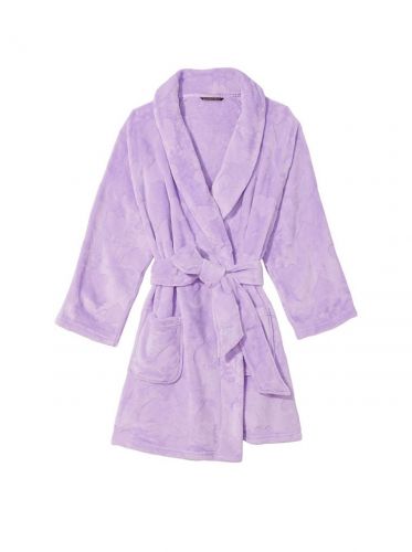 Плюшевий халат Short Cozy Robe Purple Heart Victoria's Secret