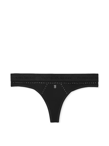 Трусики Logo Micro Shine Thong Panty Black