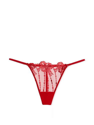 Трусики Dream Angels Bow Embroidery V-String Panty Victoria's Secret