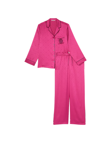 Піжама сатинова Satin Long Pajama Set Luscious Rose