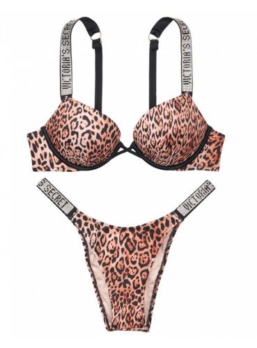 Купальник Victoria's Secret Shine Strap Natural Leopard 34С+M