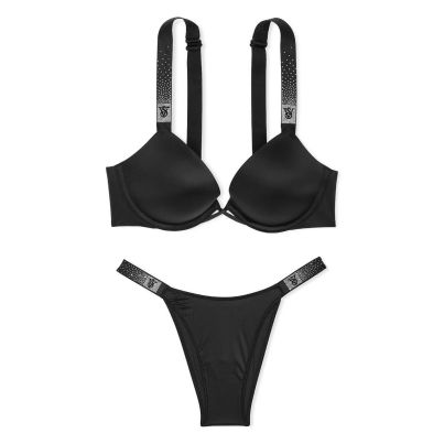 Комплект Very Sexy Scattered Shine Strap Push-Up Bra & Brazilian Panty Black