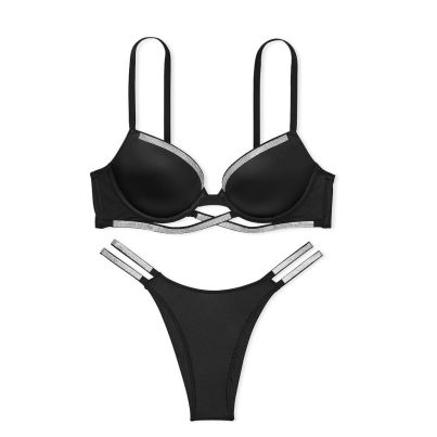 Комплект Shine Cradle Push-Up Bra & Brazilian Panty Black Victoria's Secret