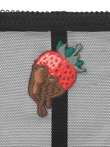 Трусики Very Sexy Flirty Mesh V-String Panty Black Strawberry