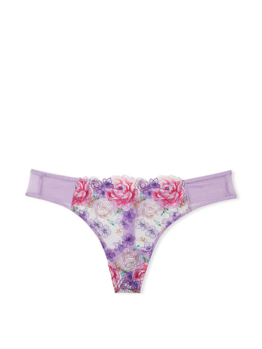 Трусики Dream Angels Floral Embroidery Thong Panty Victoria's Secret