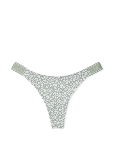 Трусики Logo Cotton High-Leg Thong Panty Iceberg Green Floral Print