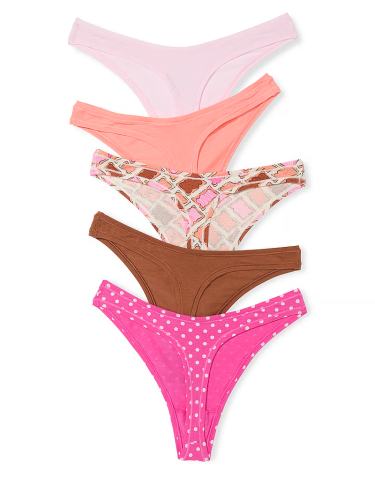 Набір трусиків 5-Pack Logo Cotton High-Leg Thong Panties