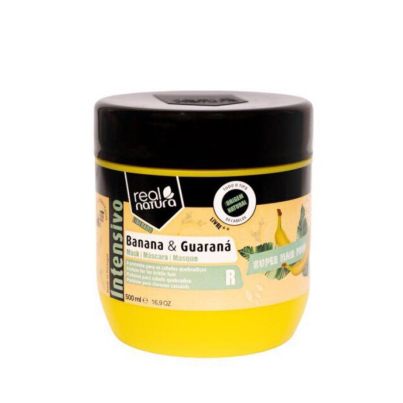 Маска для ламкого та слабкого волосся Super Hair Food Banana & Guarana Real Natura 500 мл