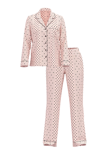 Піжама Modal Long Pajama Set Purest Pink Dot Stripes