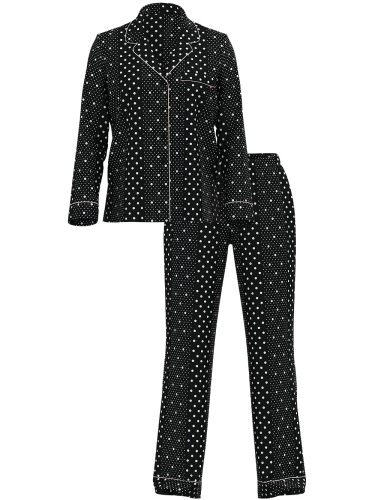 Піжама Modal Long Pajama Set Purest Black Dot Stripes