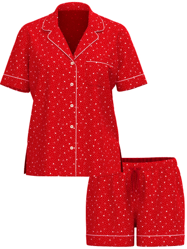 Піжама Modal Short Pajama Set Lipstick Heart Dots