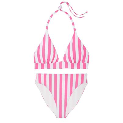 Купальник Victoria's Secret Mix-and-Match Halter Push-Up Pink Cabana Stripe