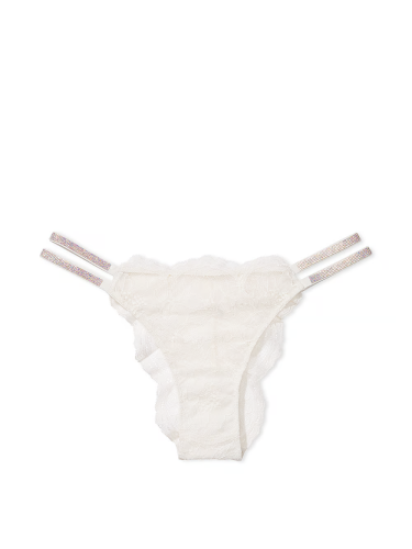 Трусики Double Shine Strap Brazilian Panty Coconut White Victoria's Secret