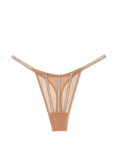 Трусики Sheer Shine Thong Panty Toffee Victoria's Secret
