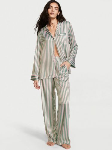 Піжама сатинова Satin Long Pajama Set Multicolored від Victoria's Secret