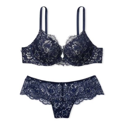 Комплект білизни Lace Shimmer Push-Up Bra Blue Ensign Allure