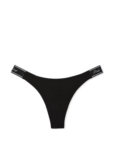 Трусики Logo High-Leg Thong Panty Black