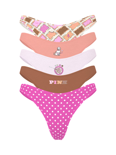Набір трусиків 5-Pack Logo Cotton High-Leg Thong Panties