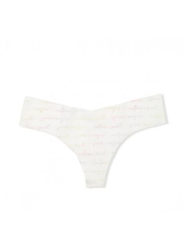 Трусики No-show Thong Panty White Script
