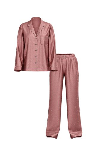 Піжама сатинова Glazed Satin Dew Drop Long Pajama Set Vintage Rose