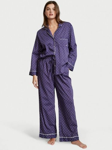 Хлопковая длинная пижама установила Valiant Purple Pin Dot от Victoria's Secret
