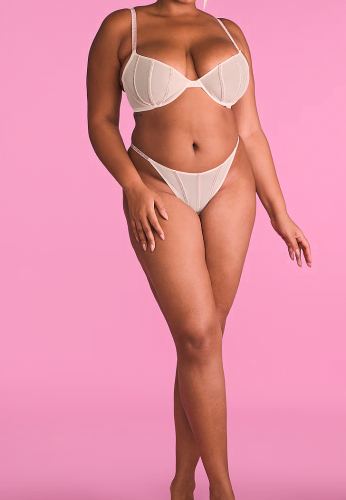 Комплект білизни Sheer Shine Low-Cut Demi Bra & Thong Panty Angel Pink