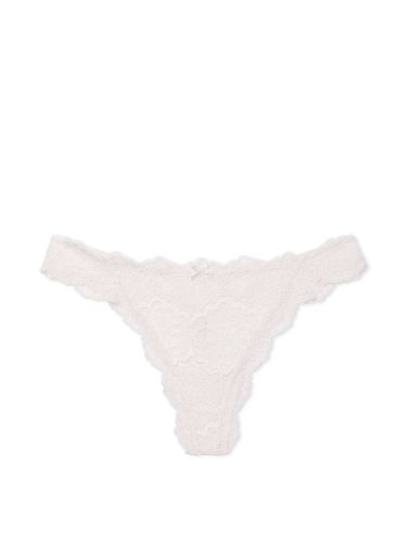 Трусики Lace Thong Panty Coconut White Victoria's Secret