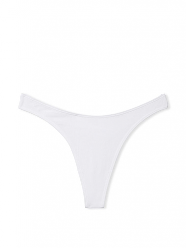 Трусики Mini Logo Cotton High-Leg Thong Panty White Victoria's Secret