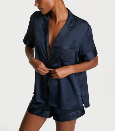 Піжама сатинова Glazed Satin Short Pajama Set Twilight Jacquard