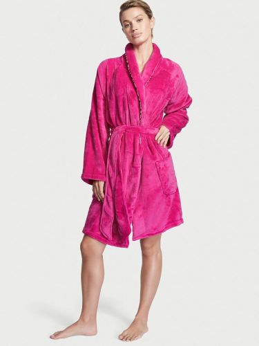 Плюшевий халат Short Cozy Robe Pink від Victoria's Secret M/L