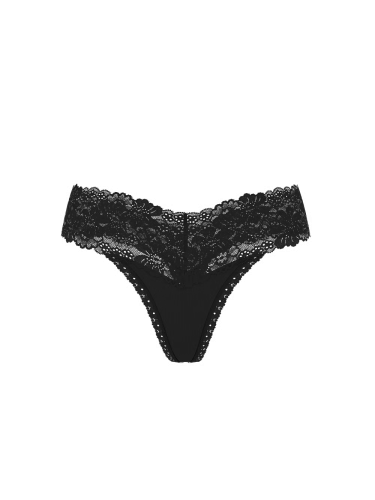 Трусики Wink Lace-Trim Thong Panty Black