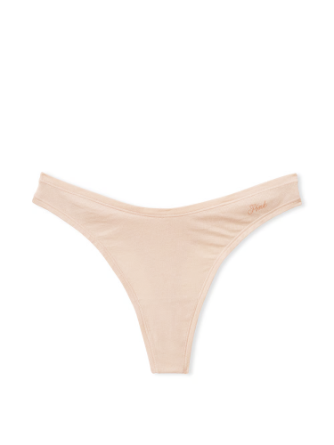 Трусики Cotton High-Leg Thong Panty Marzipan