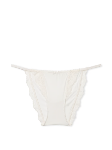Трусики Dream Angels Lace-Trim String Bikini Panty White/Ivory Victoria's Secret