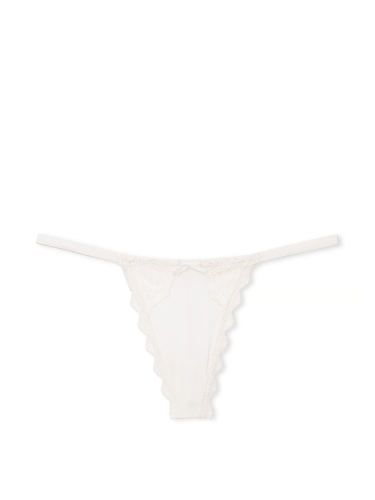 Трусики Dream Angels Lace-Trim V-String Panty White/Ivory Victoria's Secret