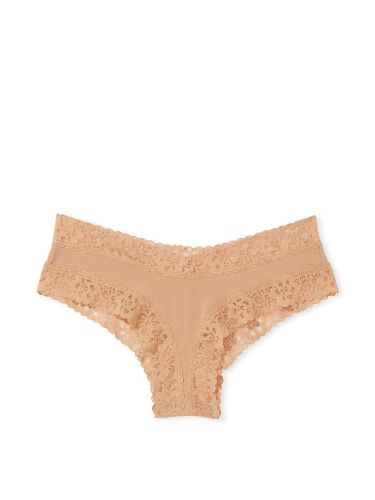 Трусики Lace Waist Cotton Cheeky Sweet Praline Victoria's Secret