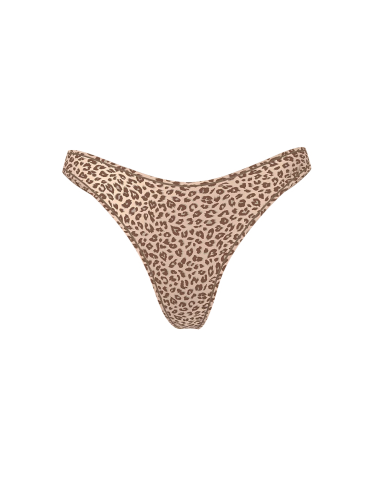 Трусики Cotton High-Leg Thong Panty Birch Brown Leopard Print